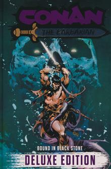 CONAN THE BARBARIAN BOUND IN BLACK STONE DELUXE EDITION HC VOL 01 DM ED DE LA TORRE SKULL CVR (MR)